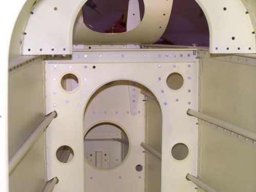 Front view of the F-1010 bulkhead.  (Doublers are on the other side).